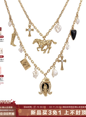【01.15 20:00开卖】SUMIYAKI 马年复古双层项链马术帽靴子锁骨链
