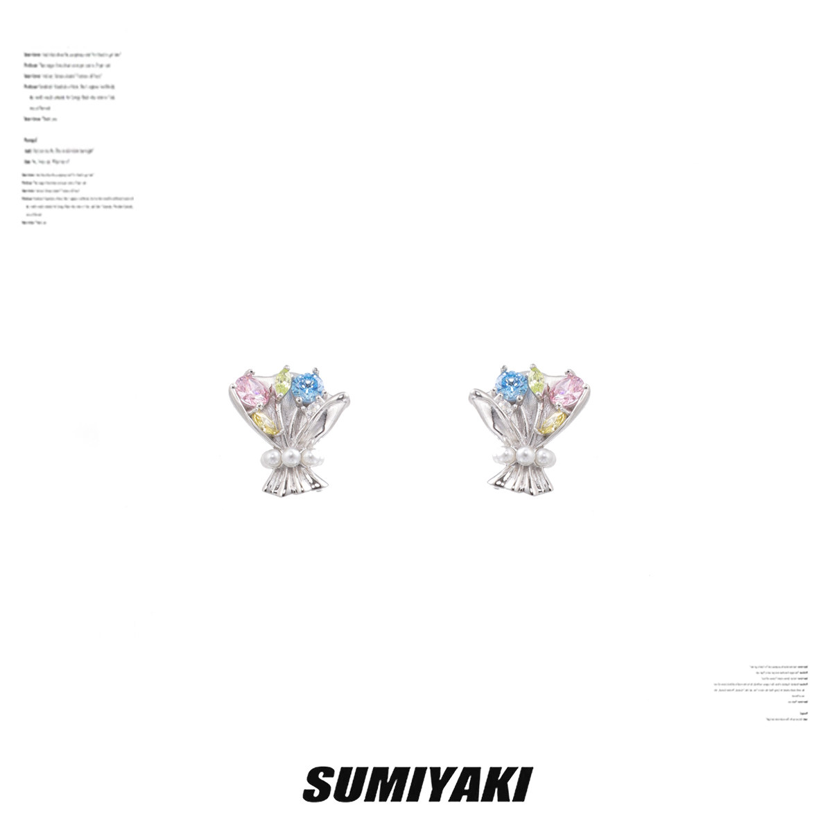 SUMIYAKI純銀花束耳環