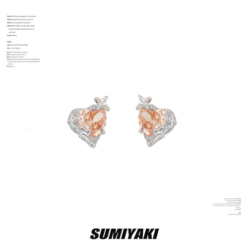 SUMIYAKI925银针谜物爱心耳环