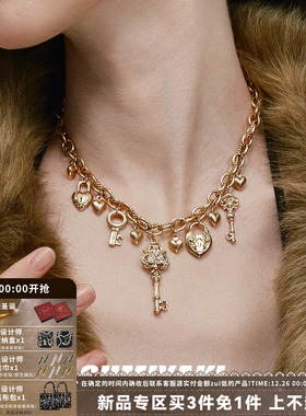 SUMIYAKI爱锁芯金色钥匙吊坠项链