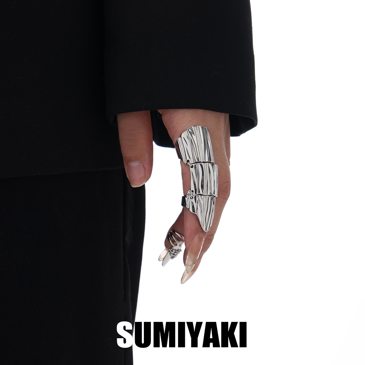 SUMIYAK原创板甲系列关节戒小众设计感高级戒指机械风开口盔甲戒