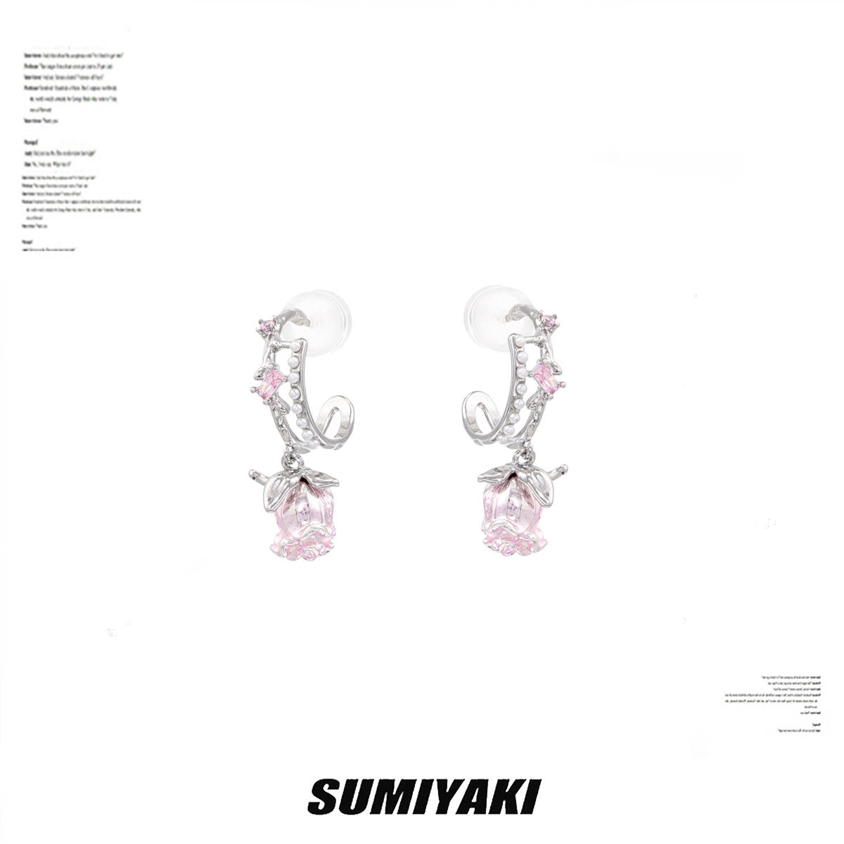 SUMIYAKI金属粉玫瑰耳环