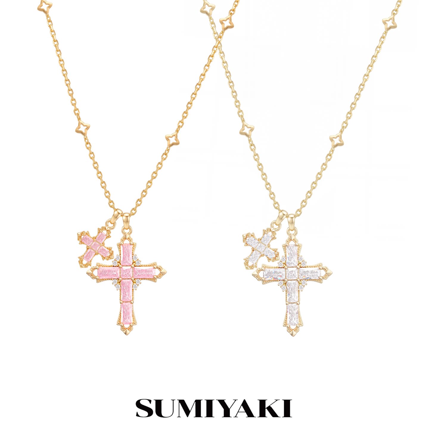 SUMIYAKI绮梦系列双十字架项链女吊坠轻奢小众配饰女款高级感