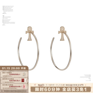 SUMIYAKI 满钻安卡十字架耳环 显瘦显脸小 大耳圈女