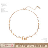 SUMIYAKI 复古重工高级金色蝴蝶项链锁骨链女