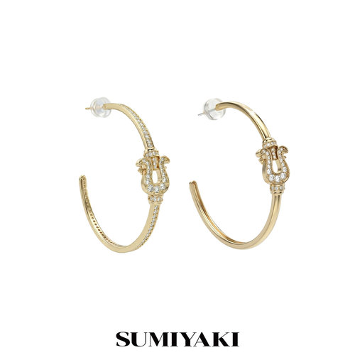 SUMIYAKI马蹄系列满钻镶钻耳环