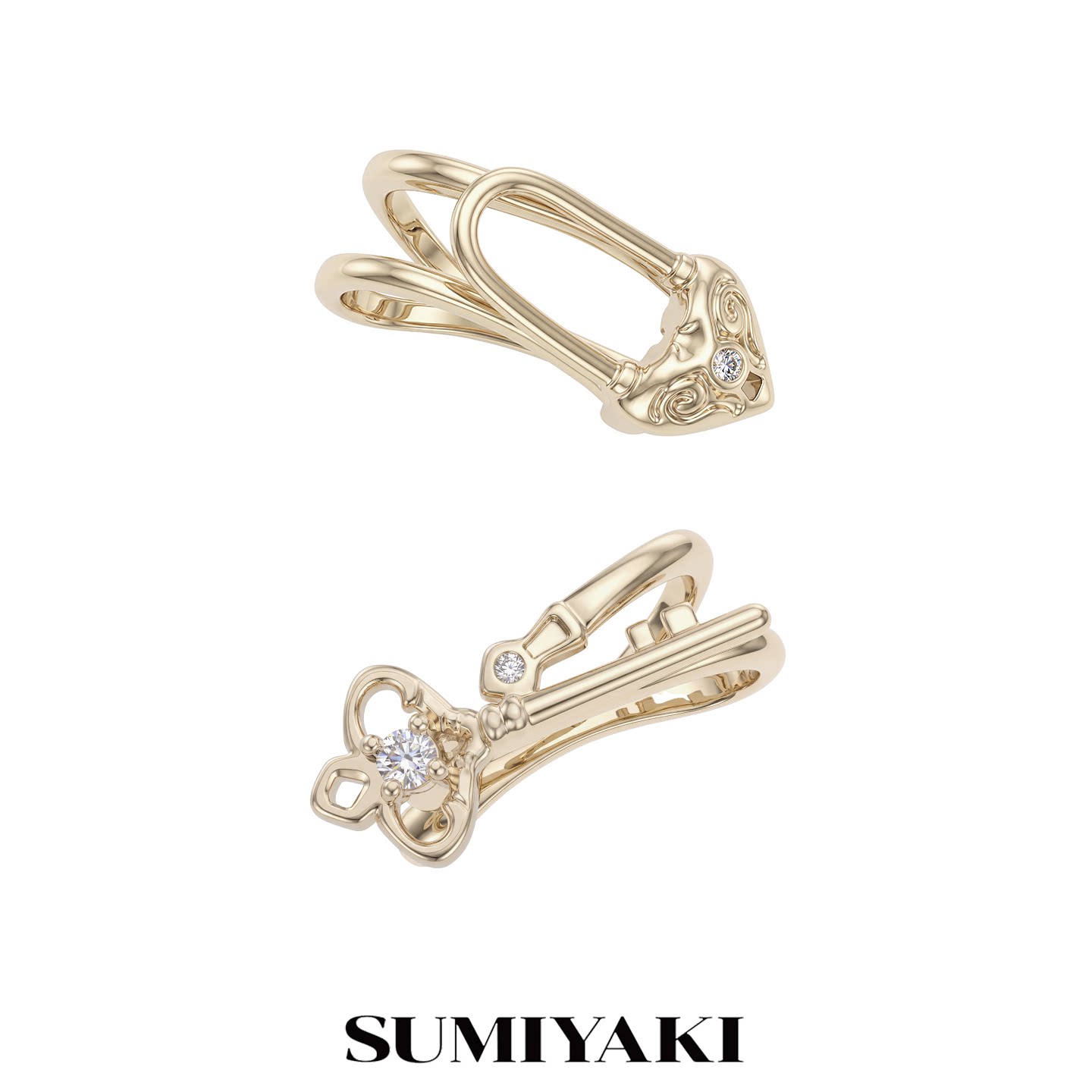 【10.20 20:00开售】SUMIYAKI 爱锁芯系列锁钥不对称耳夹高级感