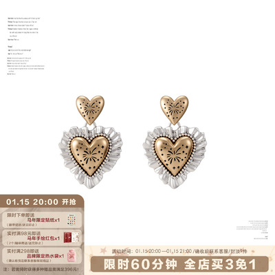 烟花爱心系列复古耳环