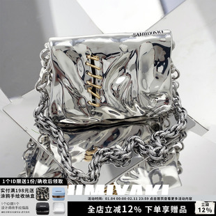 限量！SUMIYAKI原创液态金属褶皱mini口红包包小众设计身体配饰