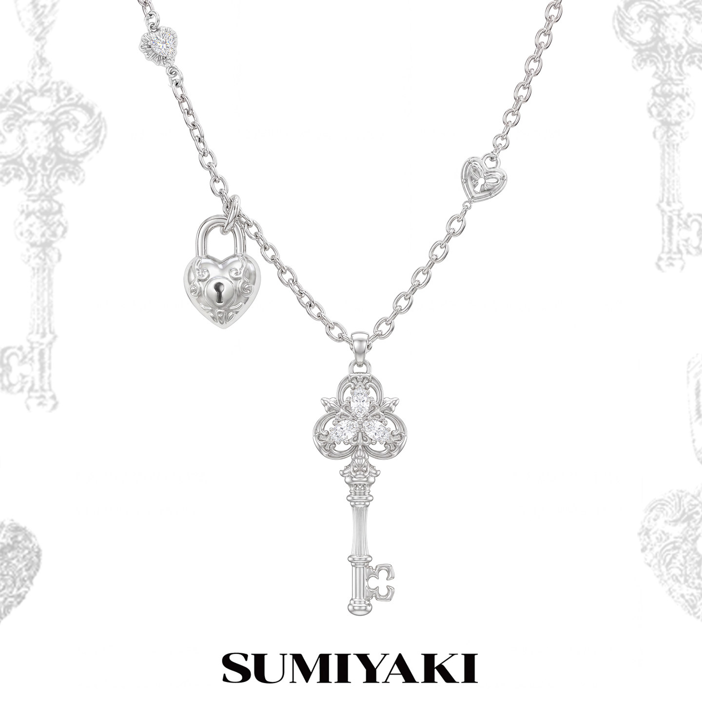 SUMIYAKI 爱锁芯系列 锁&钥匙项链原创设计复古长款锁骨链配饰