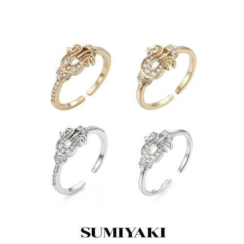 SUMIYAKI马蹄简约高级镶钻戒指