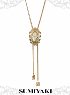 鎏金复古美式项链抽拉毛衣链