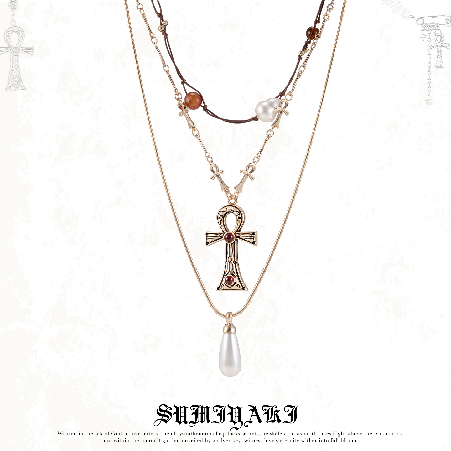 SUMIYAKI生命之匙安卡十字架项链