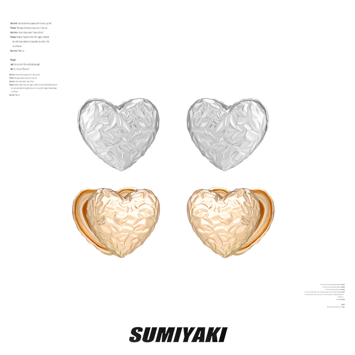 SUMIYAKI 百搭闭眼入! 爱心耳挂式耳环双面耳扣情侣礼物生日礼物