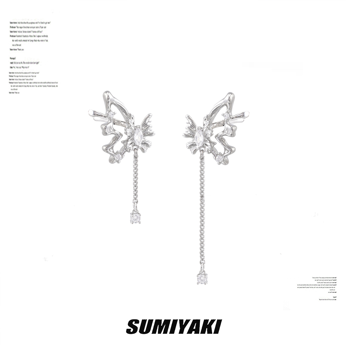 SUMIYAKI金屬流蘇蝴蝶耳夾
