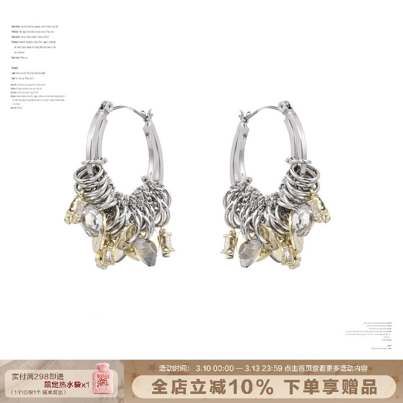 【明星同款】SUMIYAKI 艺术感耳饰高级感麻花线圈金银色耳环重工
