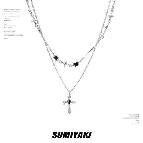 SUMIYAKI十字架双层项链女