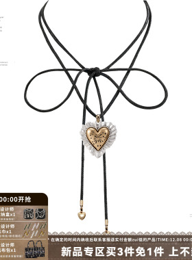 爱心项链女绑带锁骨链choker配饰