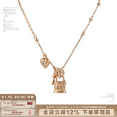 SUMIYAKI 原创美式 复古雏菊项链爱心锁毛衣链毛衣链vintage