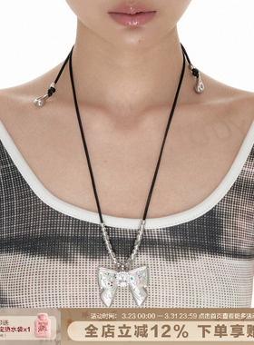 小众设计萌宠涂鸦蝴蝶结项链