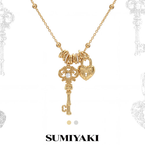 SUMIYAKI爱锁芯系列原创复古项链长款爱心高级饰品精致锁骨链新