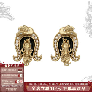 SUMIYAKI 马年系列 马蹄扣耳环复古马术帽耳饰小众高级新年礼物