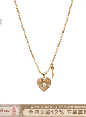 复古爱锁芯系列做旧爱心项链
