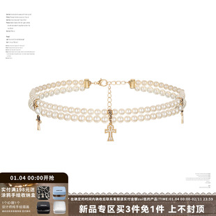 SUMIYAKI安卡系列珍珠十字架项链小众锁骨链