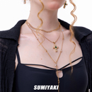 SUMIYAKI 辣妹多层十字架项链Vintage锁骨链 经典 美式