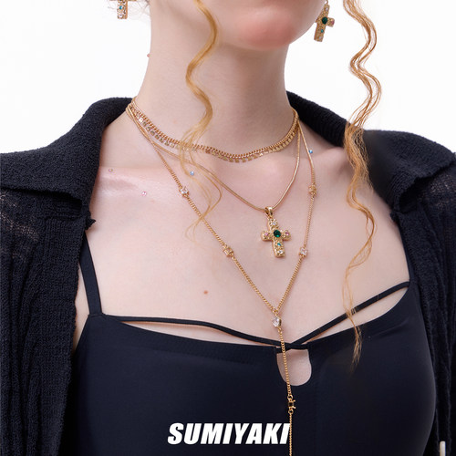 SUMIYAKI美式辣妹十字架项链