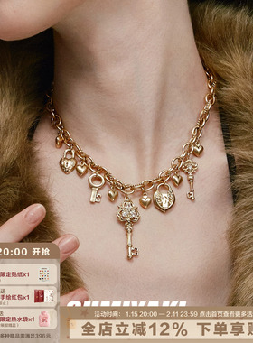 SUMIYAKI爱锁芯金色钥匙吊坠项链