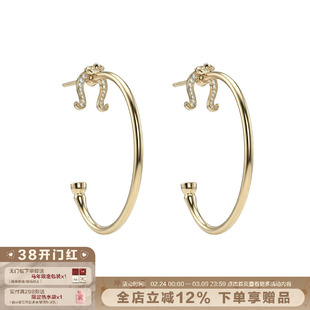 方圆脸天菜!SUMIYAKI 马蹄扣招财纳福耳环镶钻C圈耳环新年礼物女