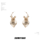 SUMIYAKI 雏菊系列菊花爱心耳环轻奢耳饰女