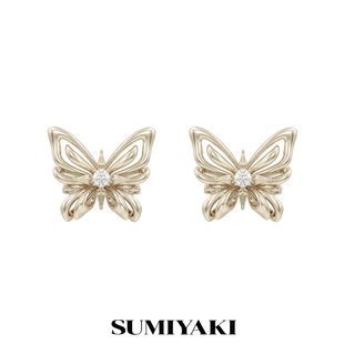 SUMIYAKI 立体镂空蝴蝶耳钉精致小巧高级设计感通勤耳环新款耳饰