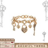 SUMIYAKI 爱锁芯系列复古浮雕钥匙手链女