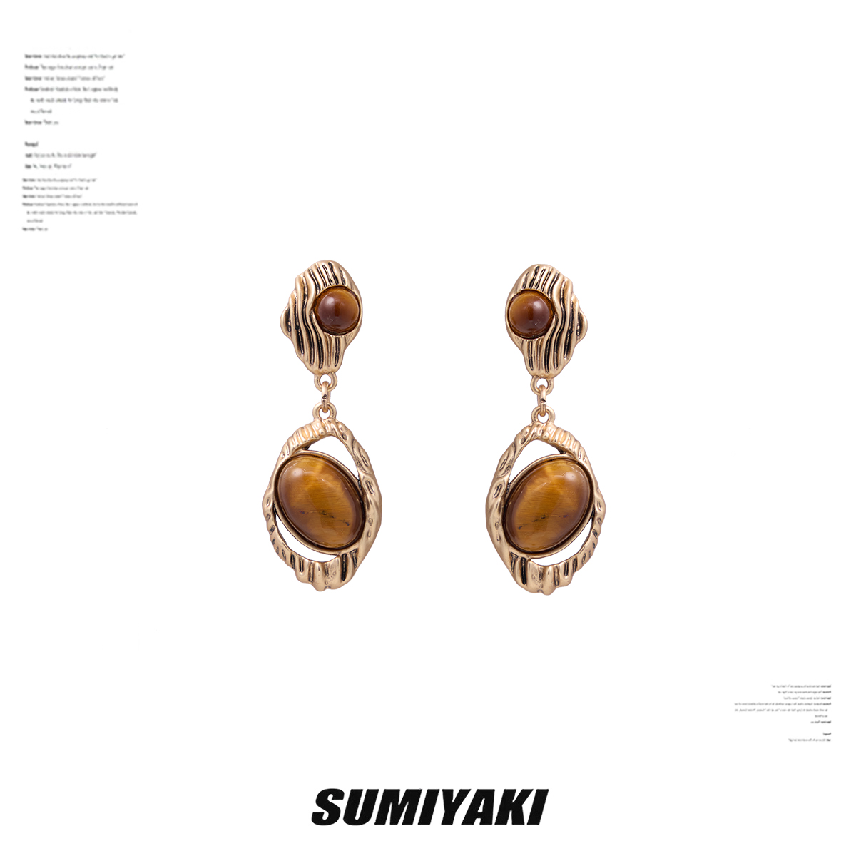 SUMIYAKI虎眼石长款耳环耳饰