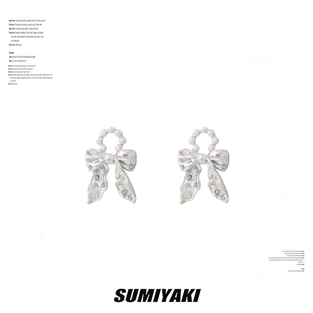 sumiyaki絲巾蝴蝶結珍珠耳環