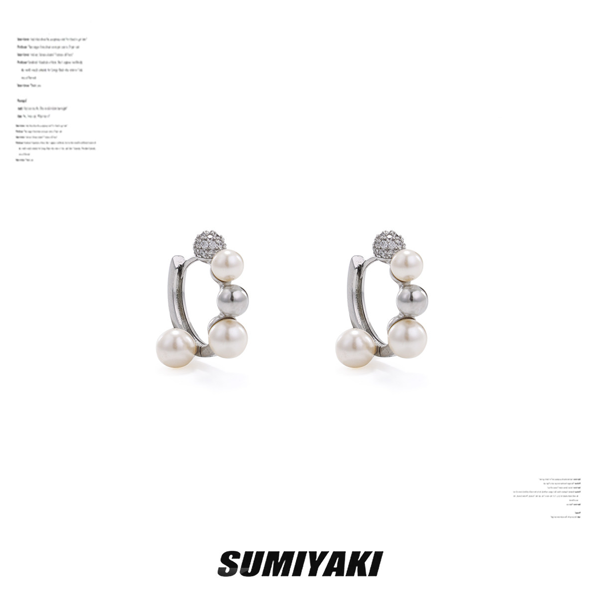 SUMIYAKI多層疊戴珍珠耳環