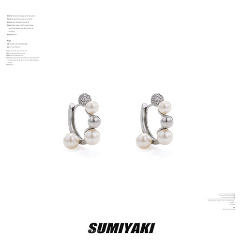 SUMIYAKI多层叠戴珍珠耳环
