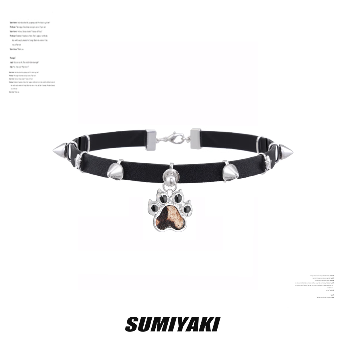 SUMIYAKI猫咪猫爪皮革项链