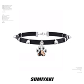 猫爪皮革项链甜酷Y2K辣妹火焰猫咪锁骨链 SUMIYAKI 明星同款