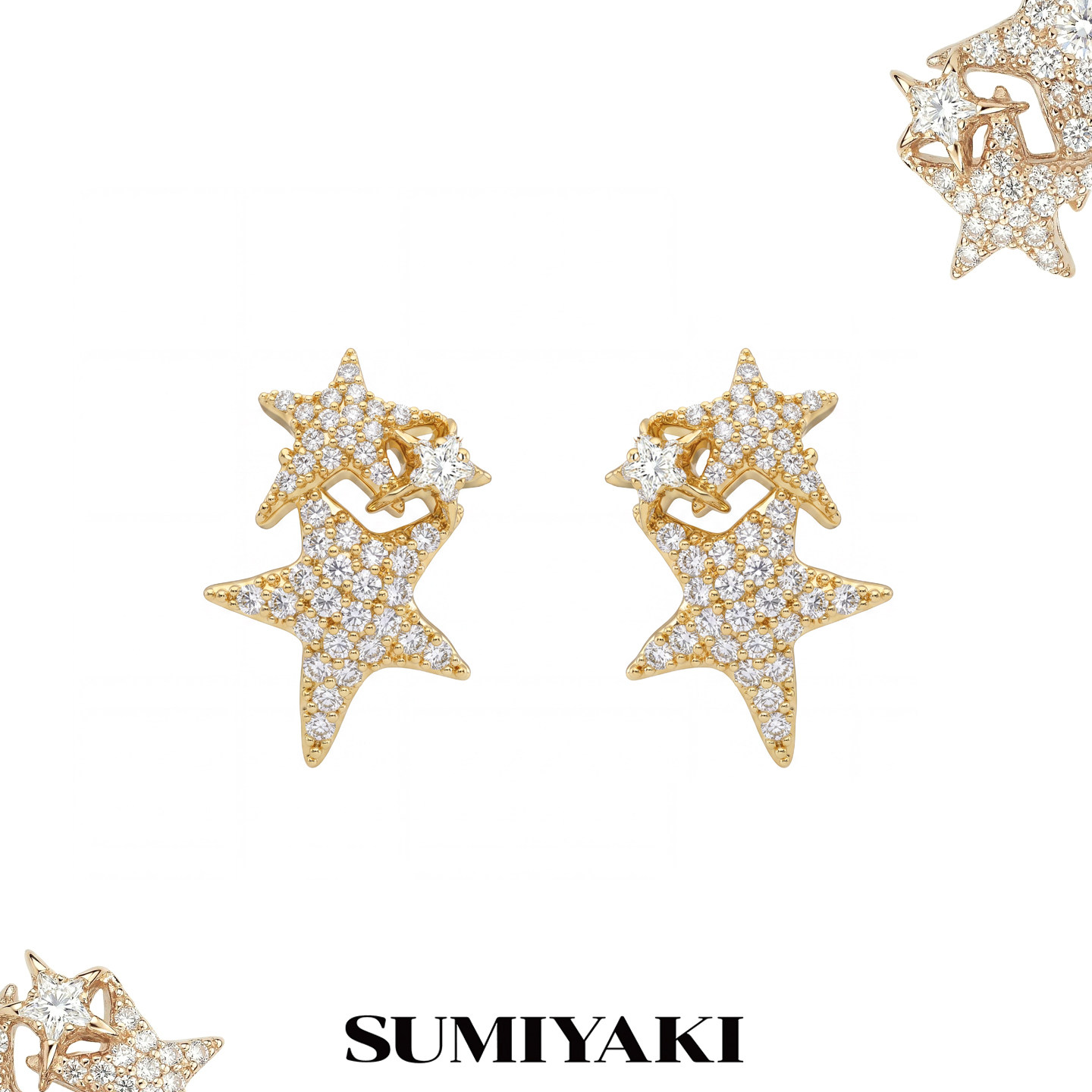 SUMIYAKI 原创设计流星系列 爆闪满钻耳环通勤小众高级感耳钉耳饰