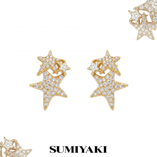 SUMIYAKI流星爆闪满钻通勤耳钉
