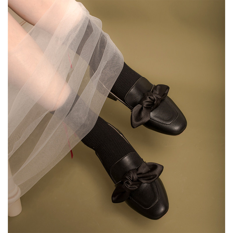 DEZU原创设计师款18秋冬新款蝴蝶结中跟单鞋粗跟小皮鞋小码女鞋|ruв категории Женская обувь, низкий чистка - от Buy2taobao.com для оказания профессиональной услуги покупки агента Taobao