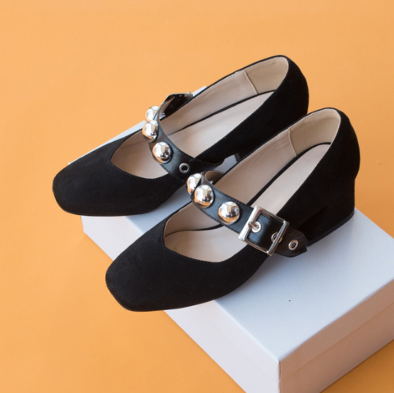 DEZU18原創設計師款方頭粗跟中跟瑪麗珍單鞋複古壹字扣33小碼女鞋在類目 女鞋, 低幫鞋中 - 來自Buy2taobao.com提供專業的淘寶代購服務