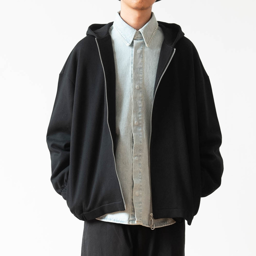 日系休闲简约连帽拉链开衫