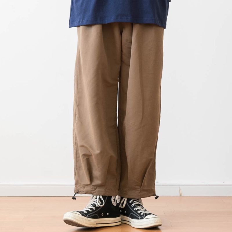 日系薄款复古宽松抽绳休闲裤