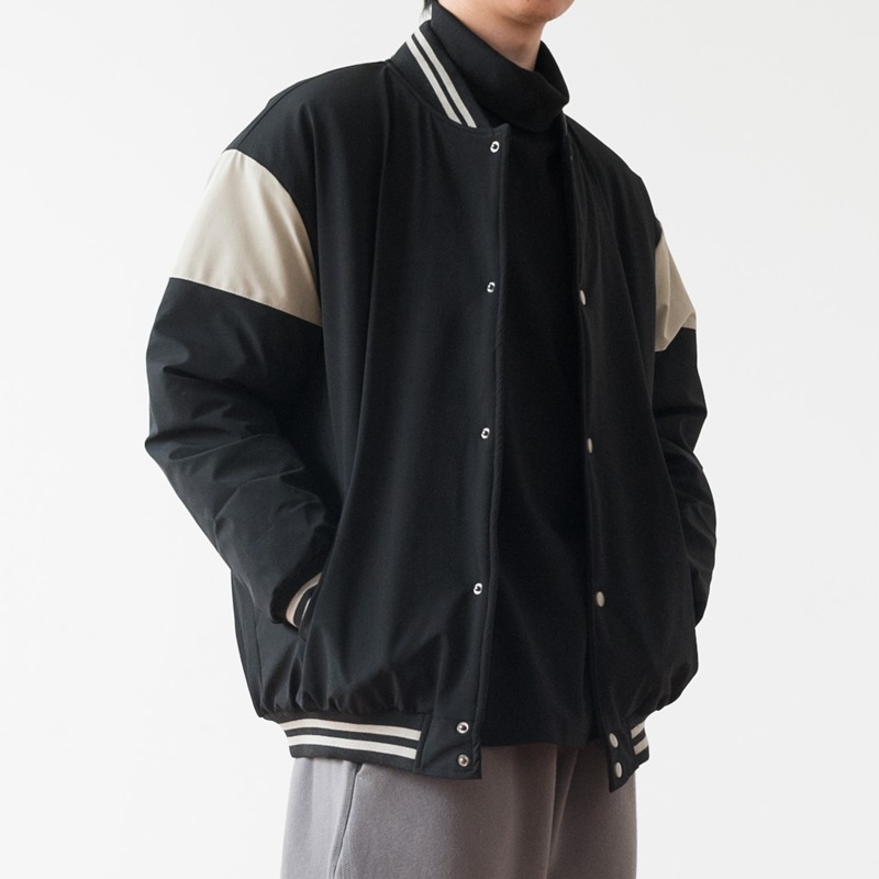 友町冬季日系复古拼接潮青年棉衣