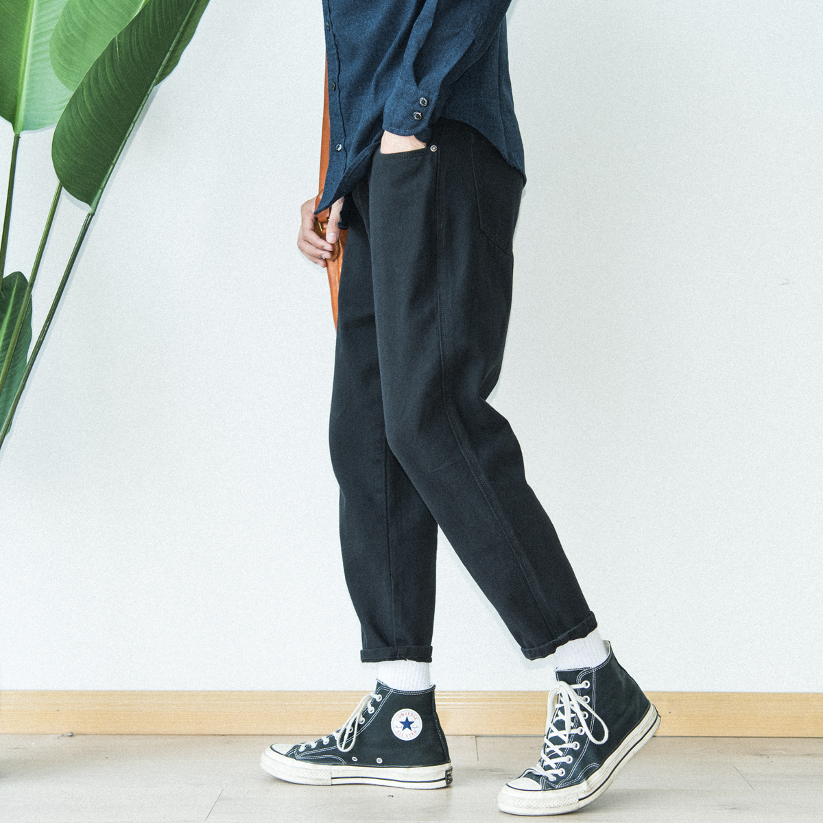 版型超赞百搭休闲裤九分男生日系