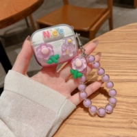 Полупрозрачные фиолетовые цветы-бабочки + цепочка